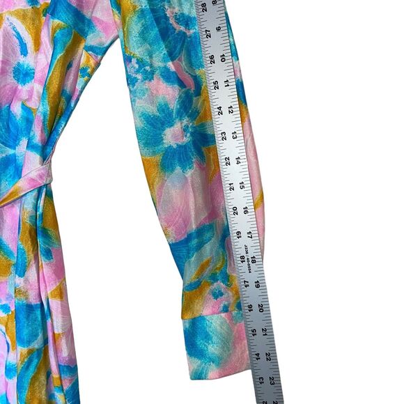 Vintage Maxi Dress Neon Point Collar VTG Kaftan Retro - Picture 8 of 11